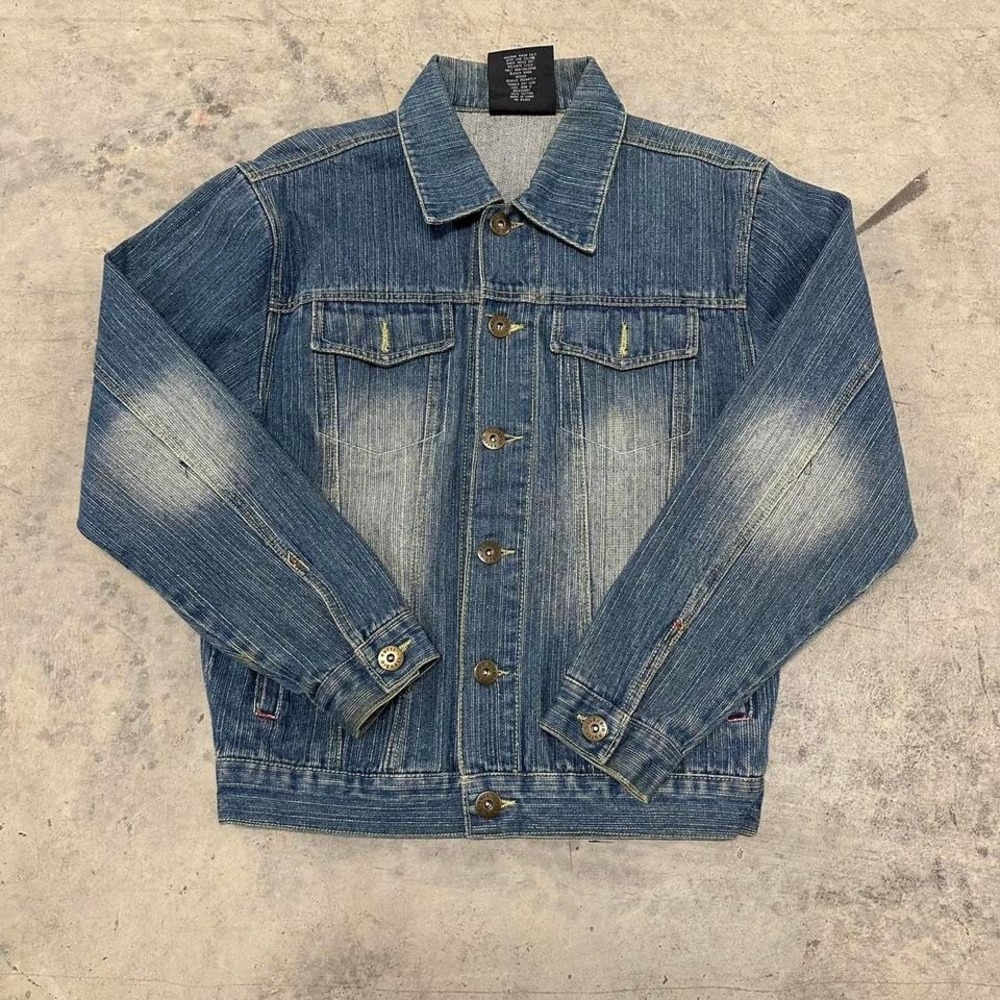 Y2K Vintage Distressed Faded Womens Blue Denim‎ Jacket Type 3 - Picture 2 of 8